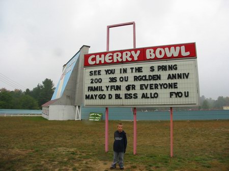 Cherry Bowl Drive-In Theatre - Marquee - Photo From Water Winter Wonderland (newer photo)